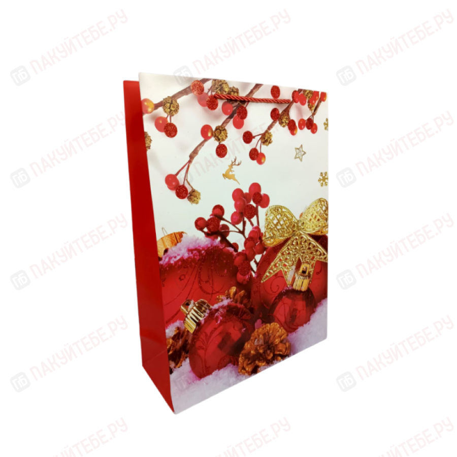 Пакет подарочный "Новогодний" 30х41,5х12см