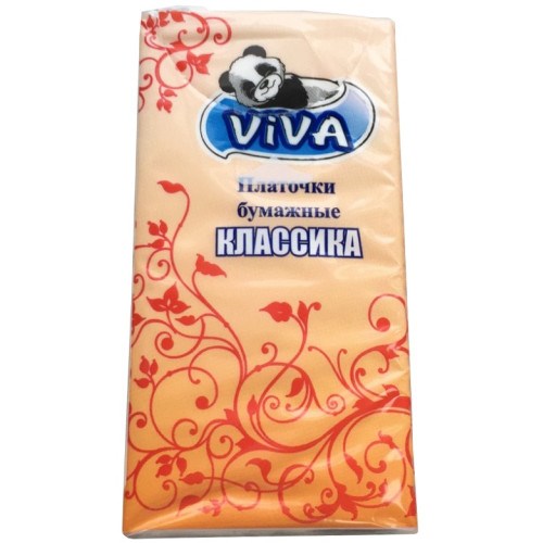 Платочки бумажные Viva Классика (2сл, 10 шт), 10 пачек