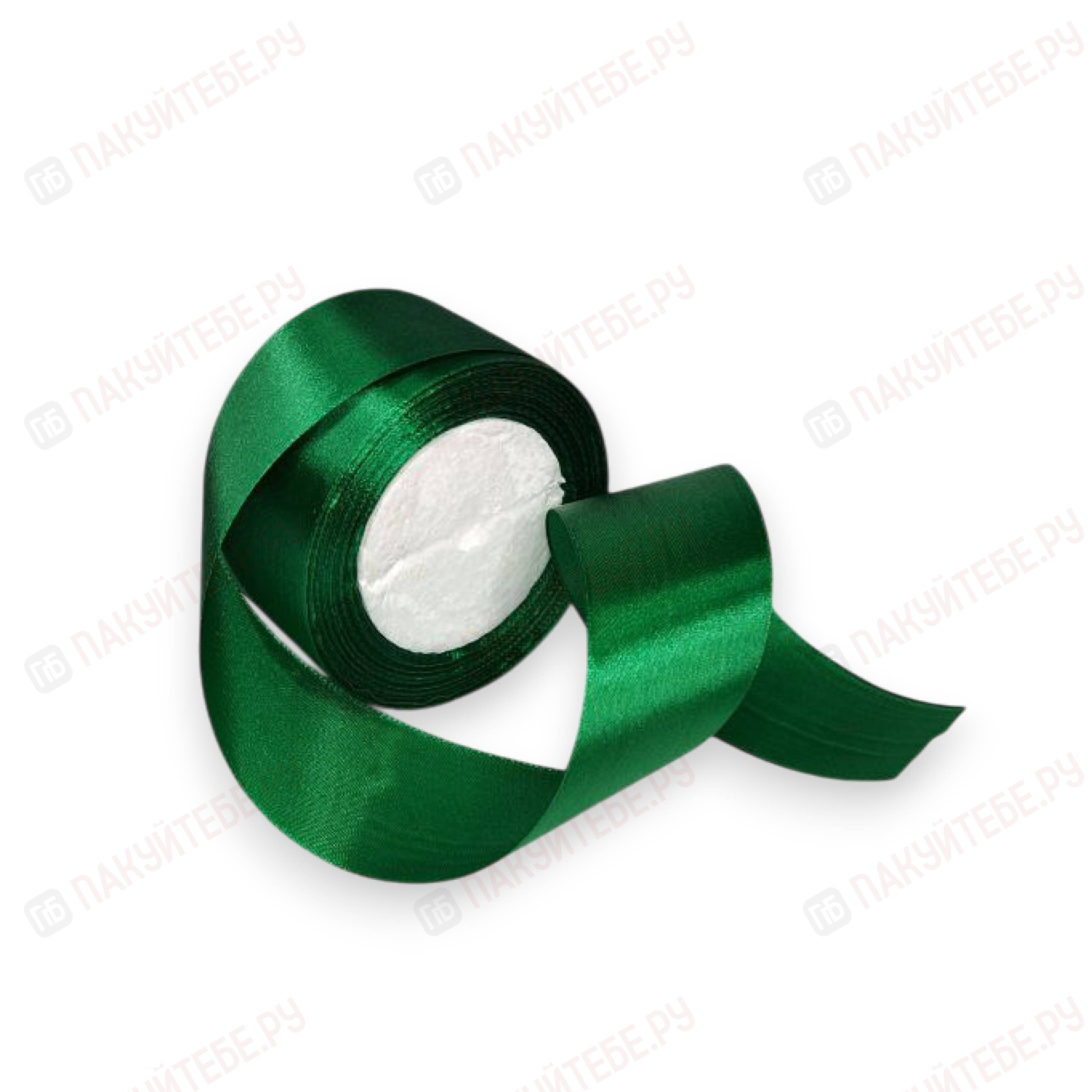 Лента атласная 5см*25 ярд, зеленый