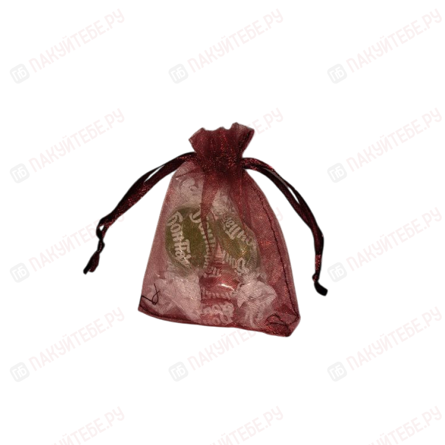 Мешочек из органзы 7х9см, бордовый