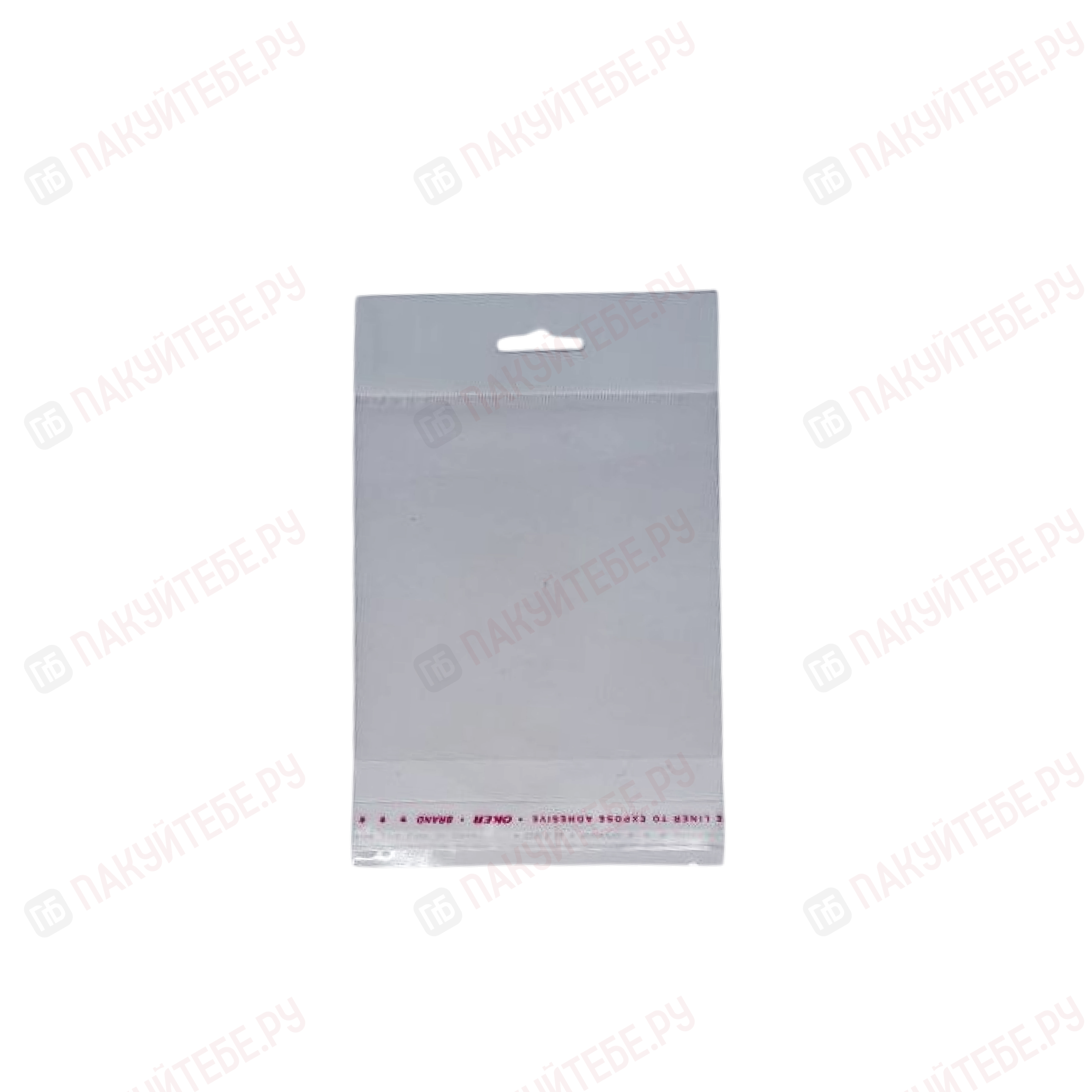 Пакет БОПП с европодвесом, ПП (25мкм), 30+100х100+30мм