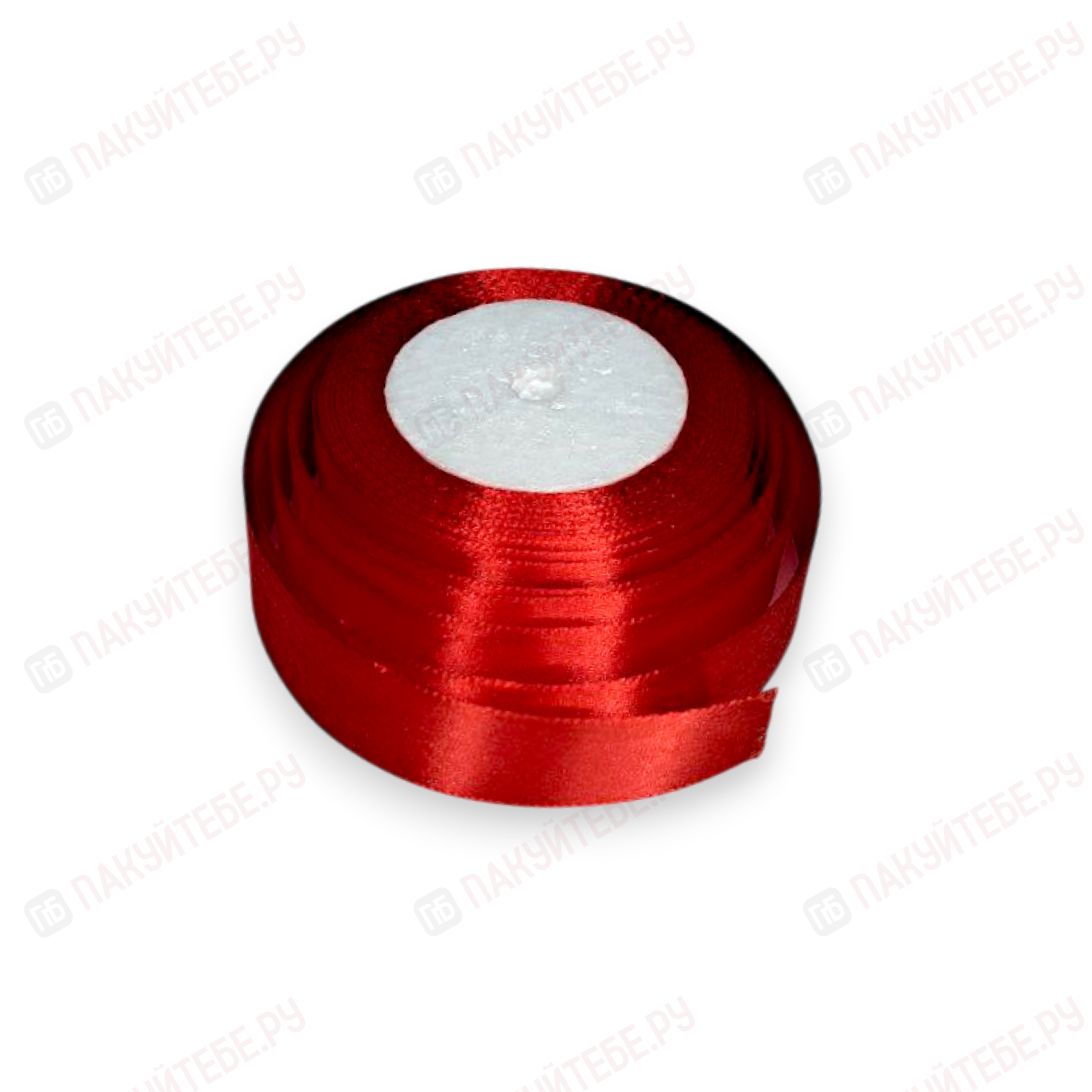Лента атласная 2,5см*25 ярд, красный