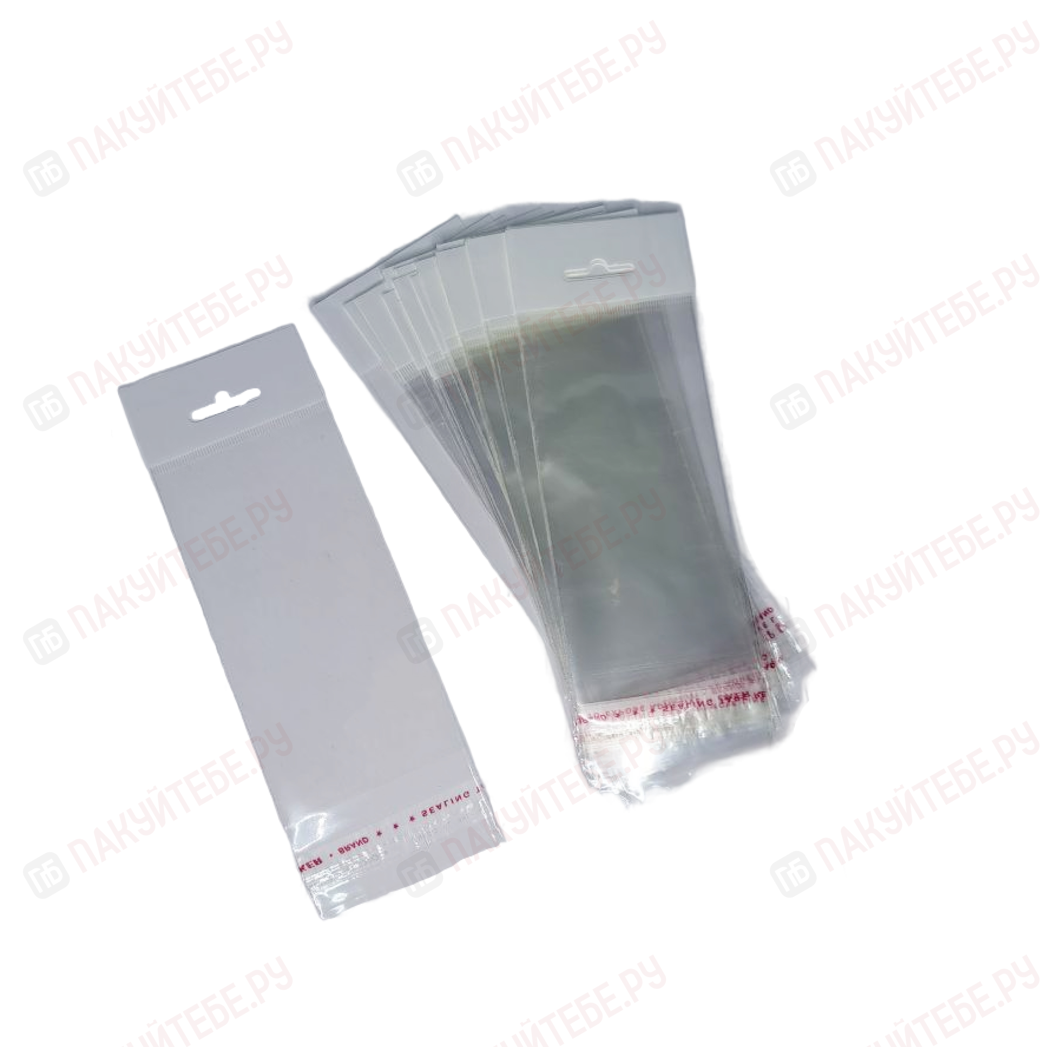 Пакет БОПП с европодвесом, ПП (25мкм), 30+60х120+30мм