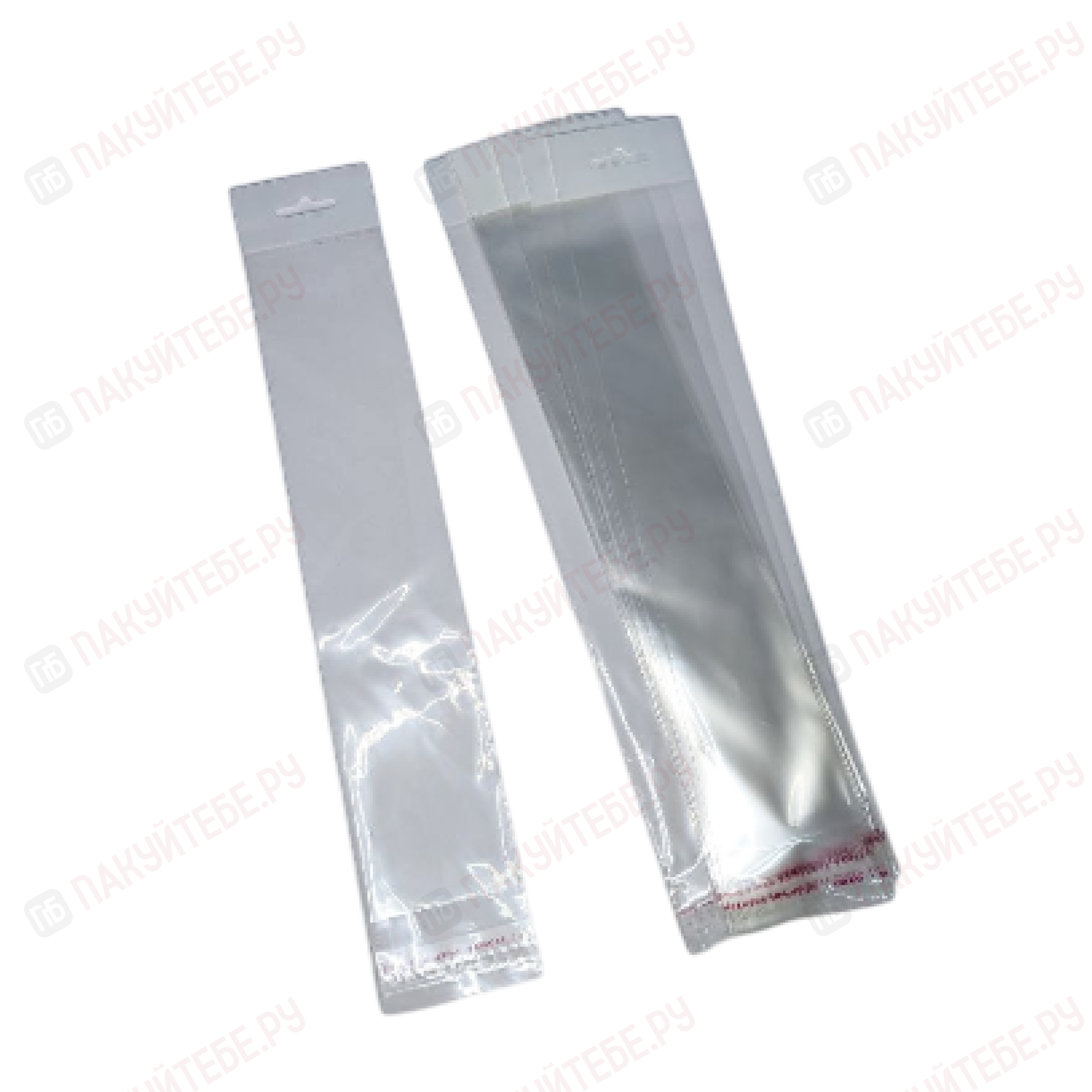 Пакет БОПП с европодвесом, ПП (25мкм), 30+55х250+30мм