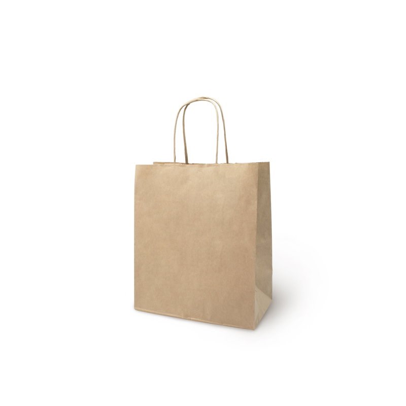 Пакет бумажный, крафт, с кручеными ручками, 220х120х290 (50гр/м2)