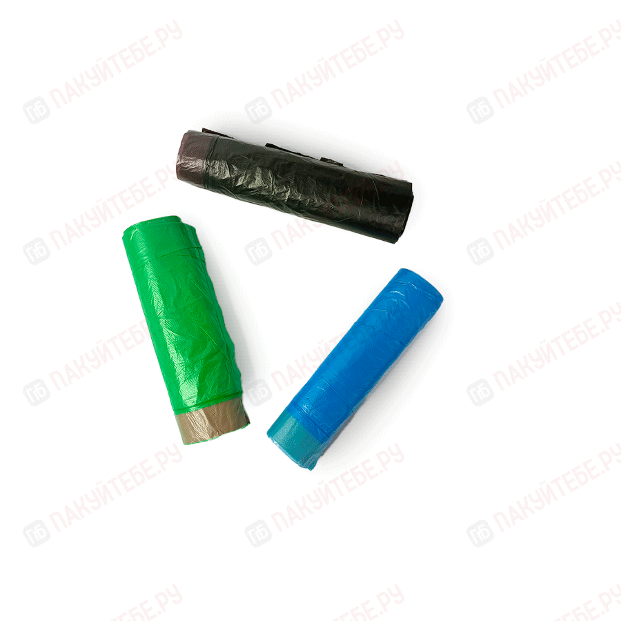 Пакеты для мусора с завязками (ПНД), 60л/10шт