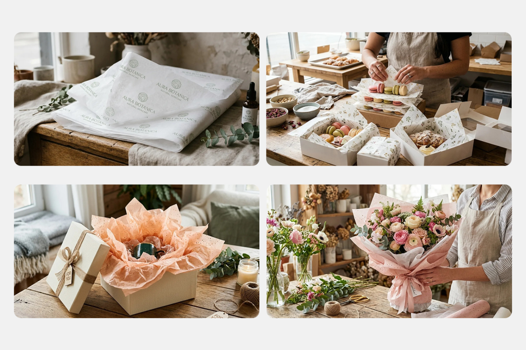 Использование бумаги тишью