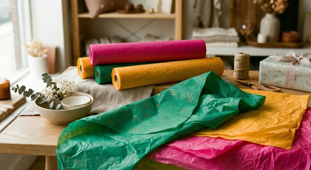 Рулоны бумаги тишью ярких цветов